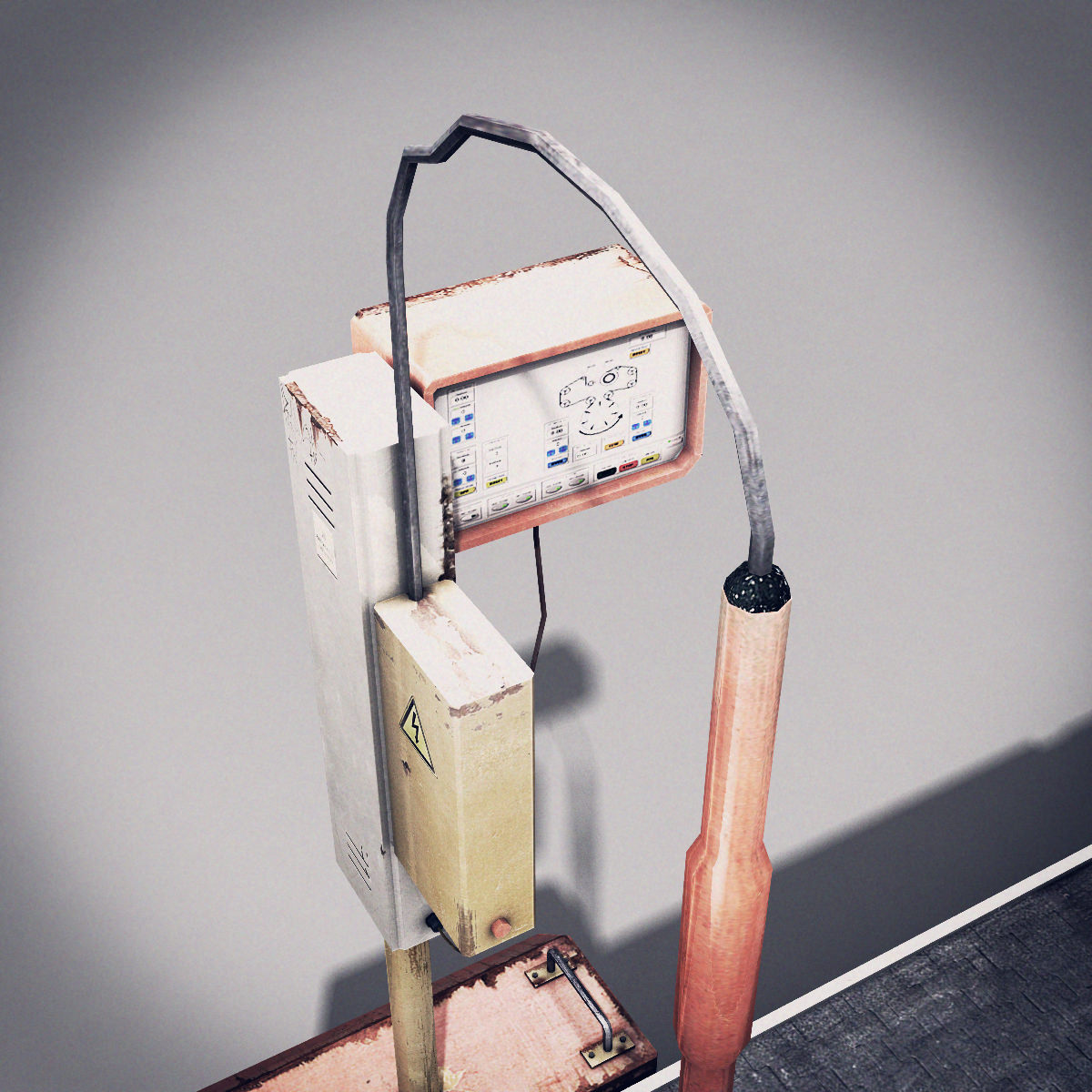 Belt Conveyor Low-poly 3D model_4