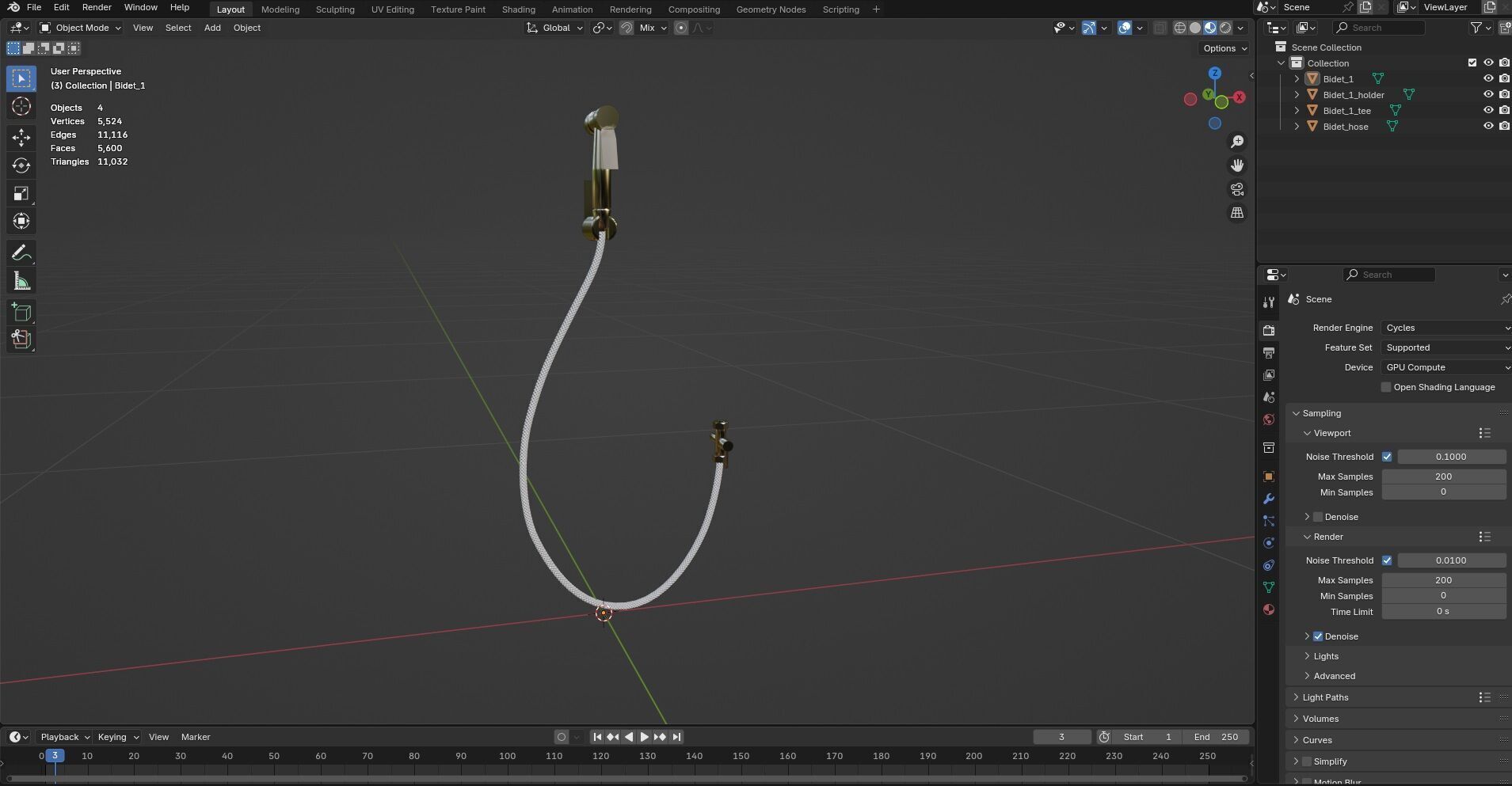 Bidet set CG1 3D model_15