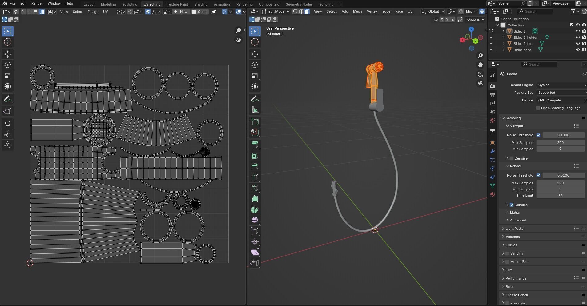 Bidet set CG1 3D model_16