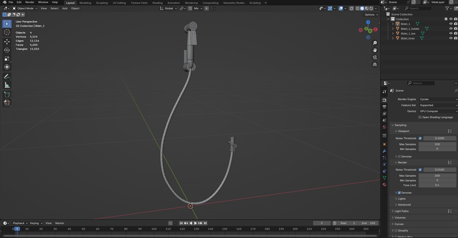 Bidet set CG1 3D model_11
