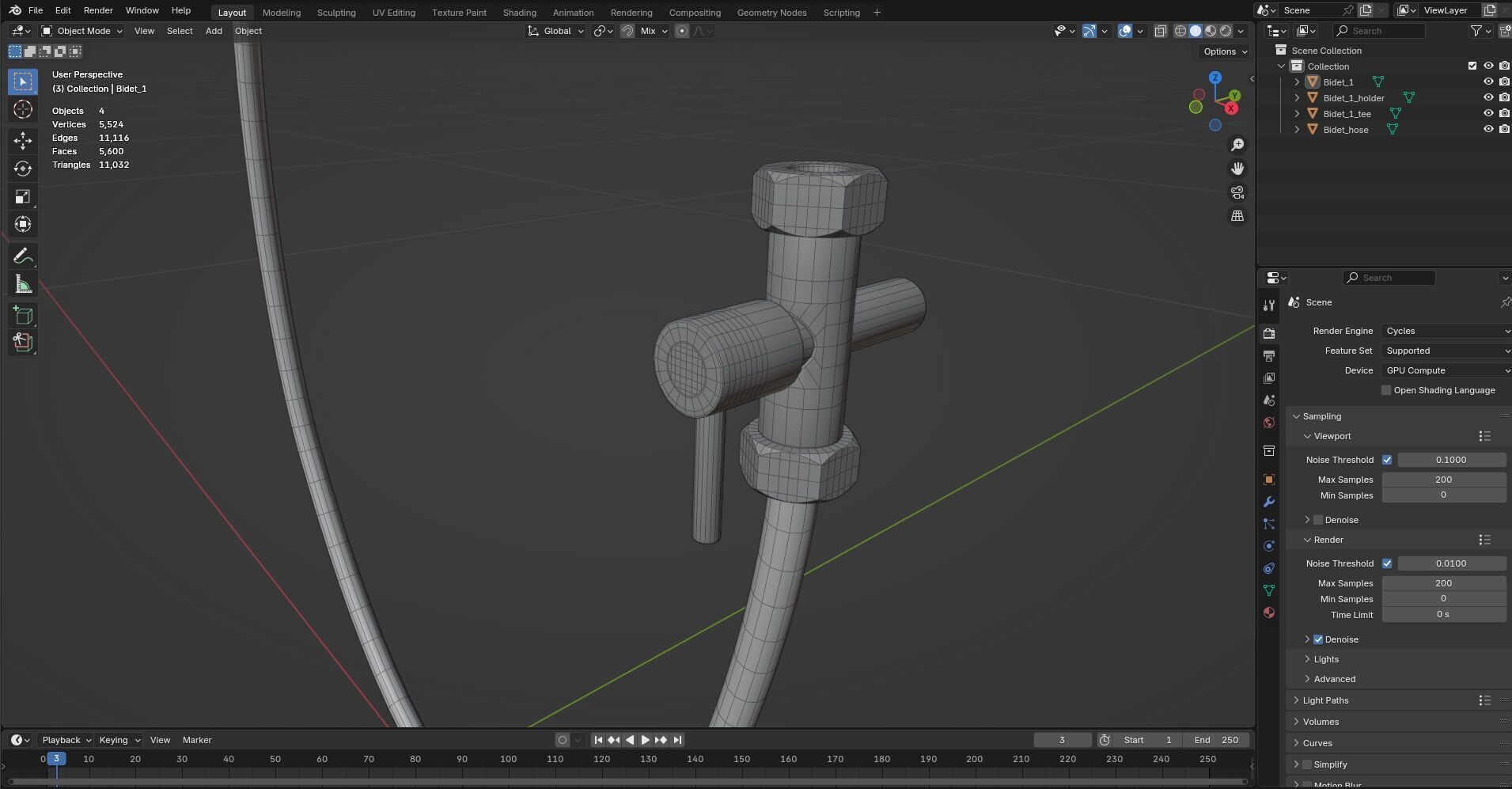 Bidet set CG1 3D model_13