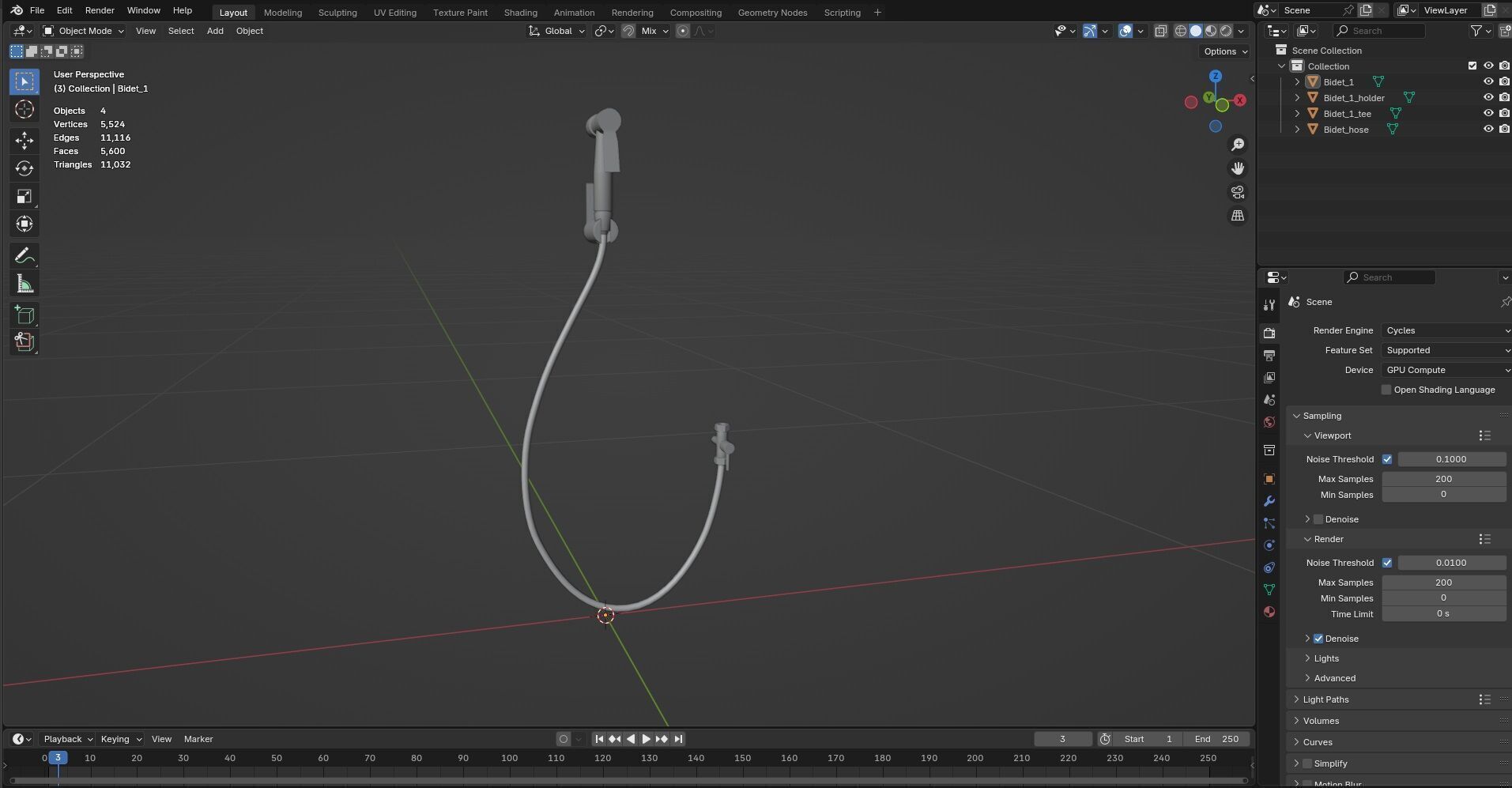 Bidet set CG1 3D model_14