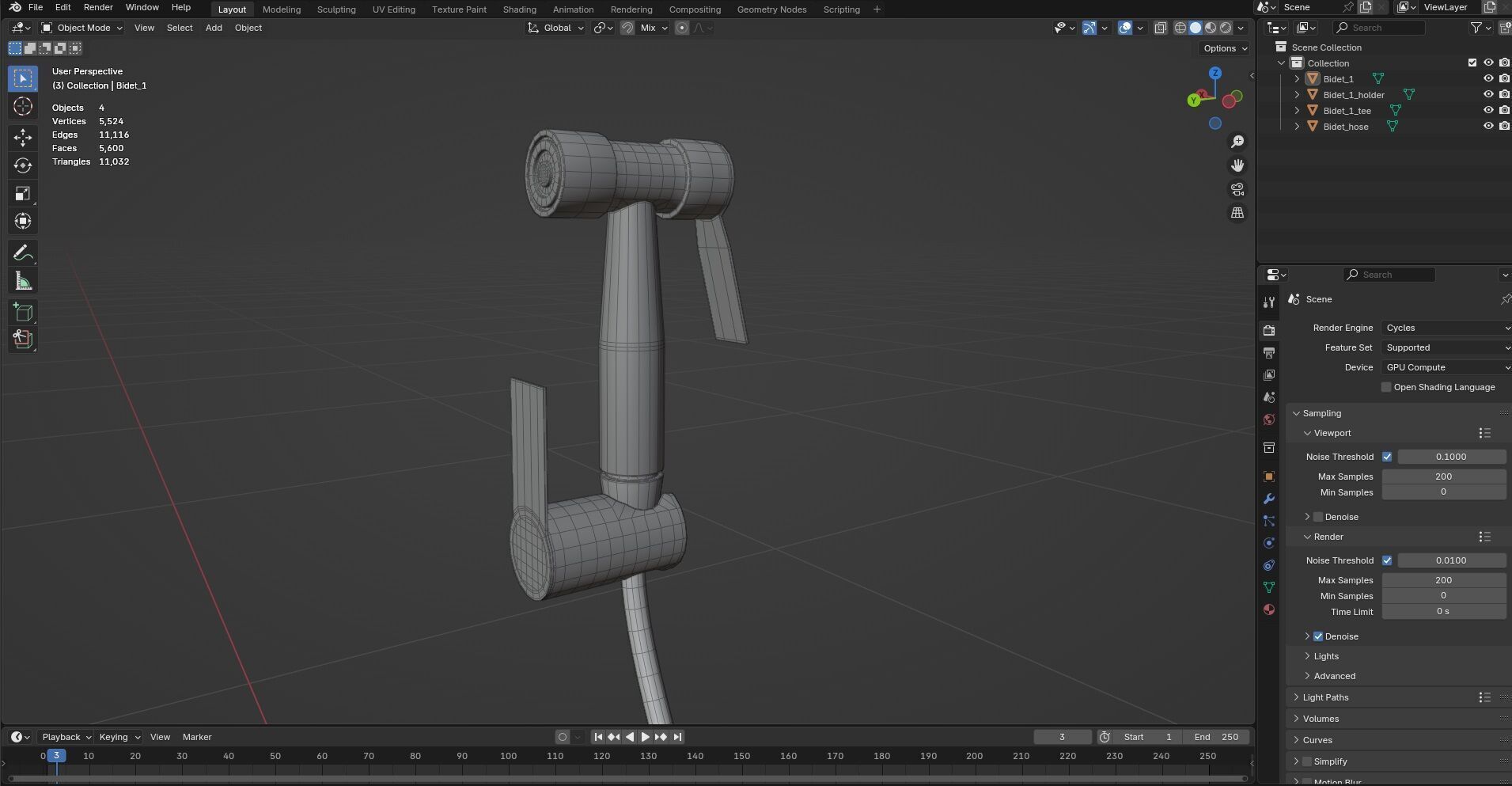 Bidet set CG1 3D model_12