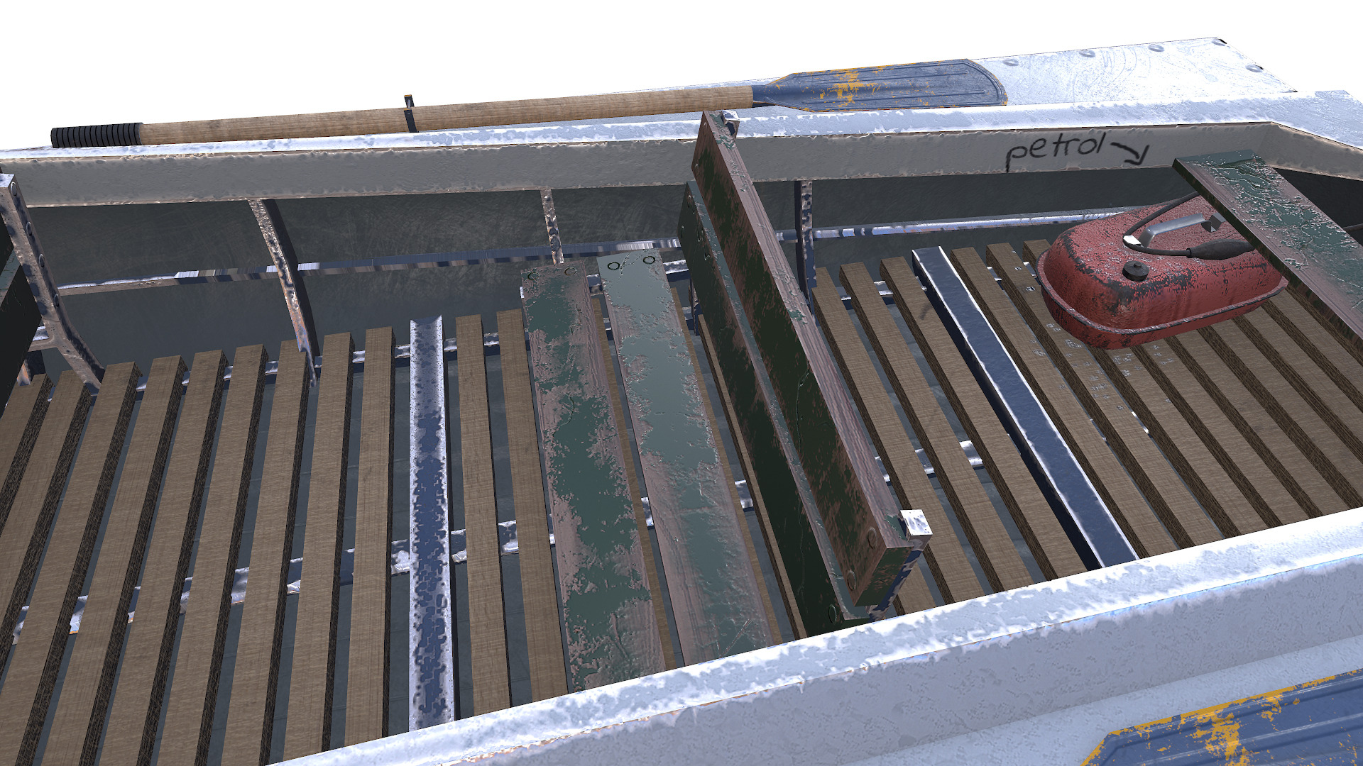 Old Motorboat Low-poly PBR Low-poly 3D model_14