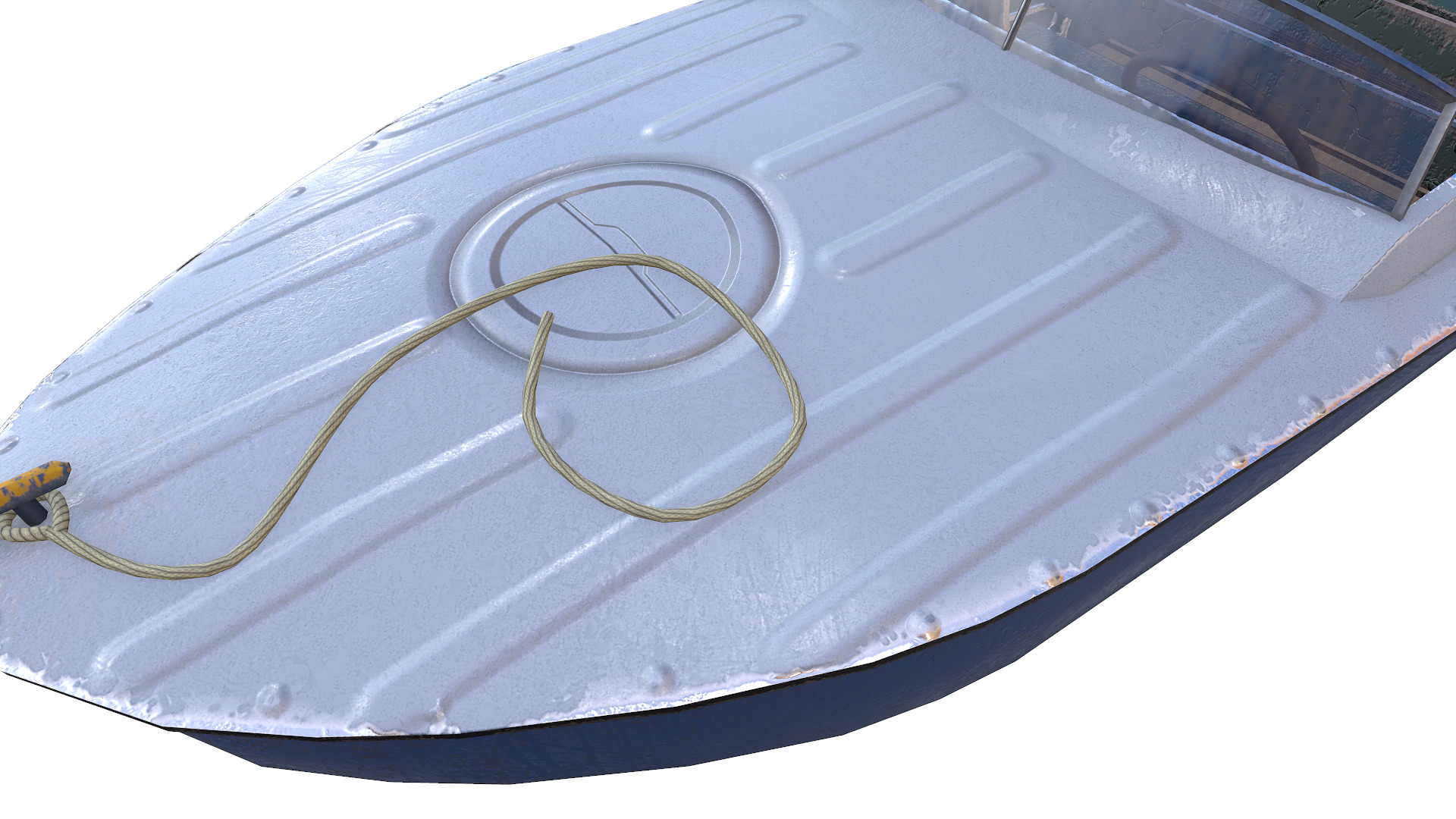 Old Motorboat Low-poly PBR Low-poly 3D model_17