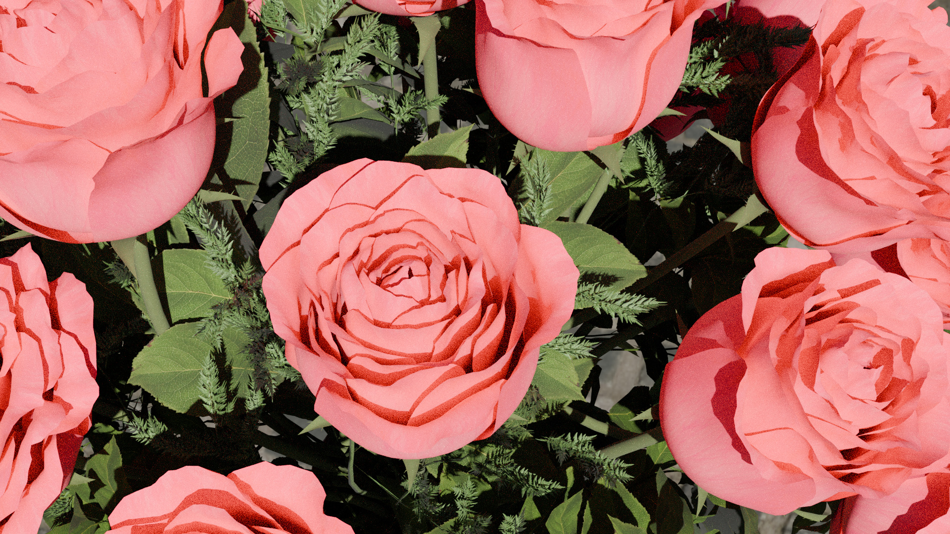 Pink rose 3D model  3D model_5