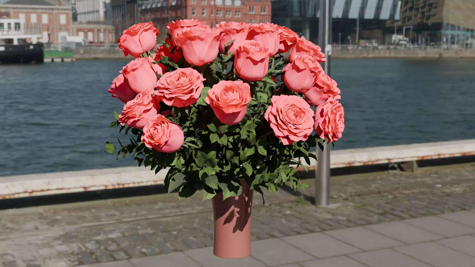 Pink rose 3D model  3D model_0