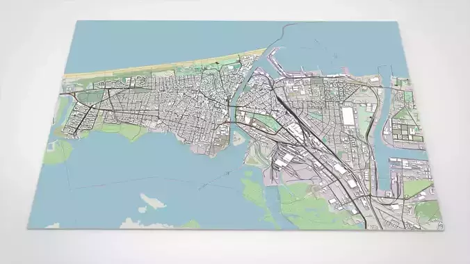 Cityscape Liepaja Latvia 3D model Cityscape Liepaja Latvia 3D model