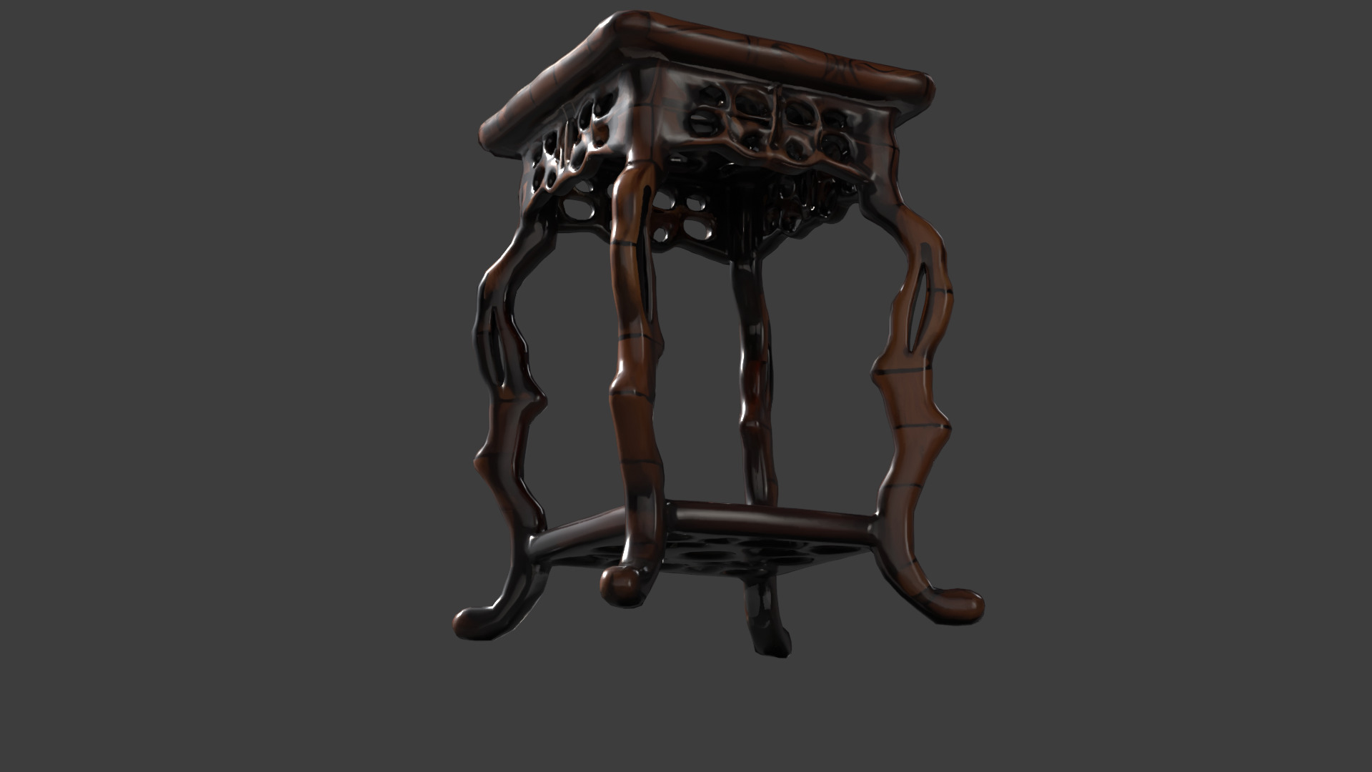 Chinese display stand   Low-poly 3D model_5