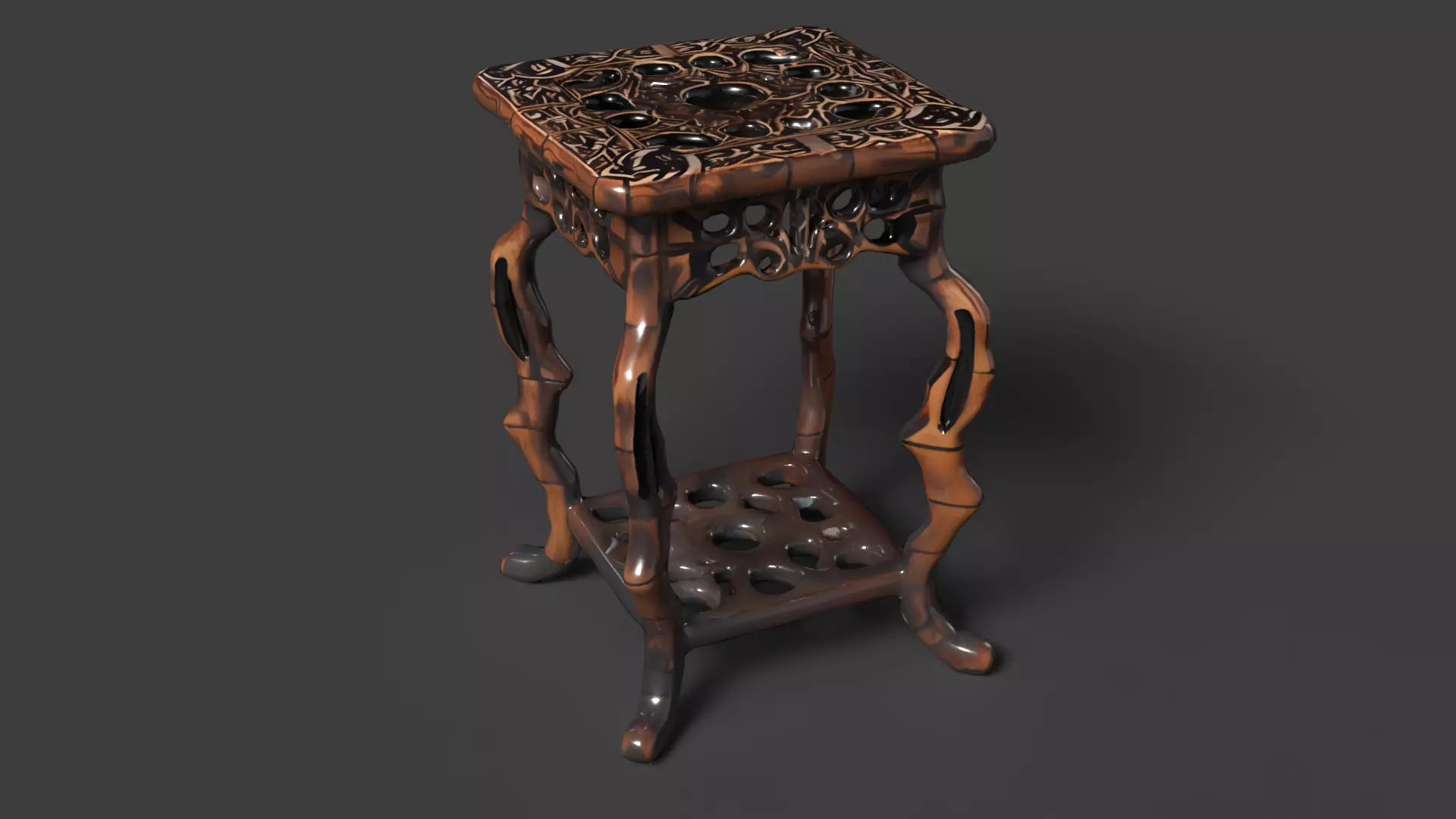 Chinese display stand   Low-poly 3D model_0