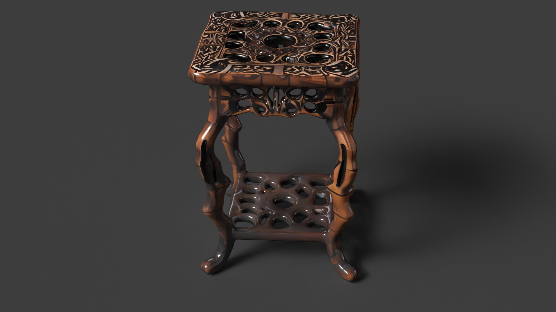 Chinese display stand   Low-poly 3D model_2