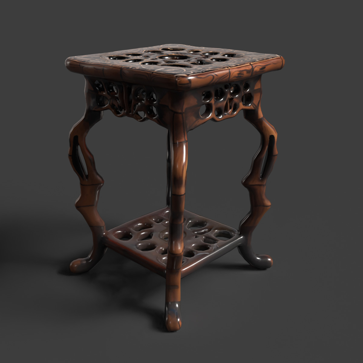 Chinese display stand   Low-poly 3D model_6