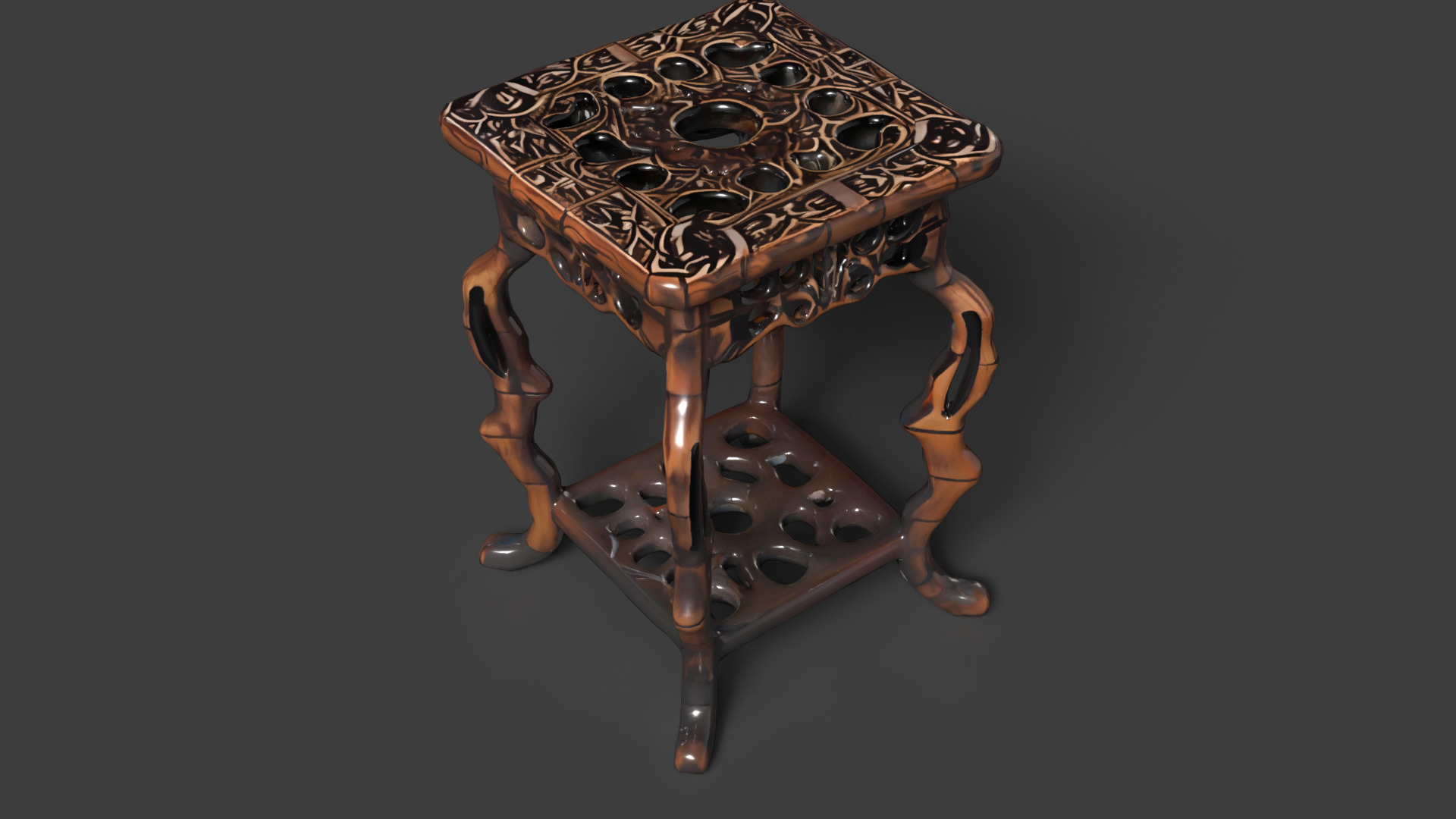 Chinese display stand   Low-poly 3D model_3