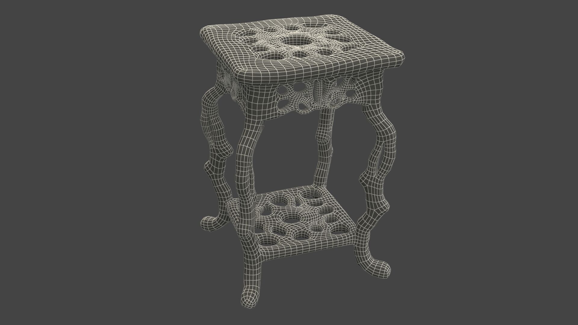 Chinese display stand   Low-poly 3D model_7