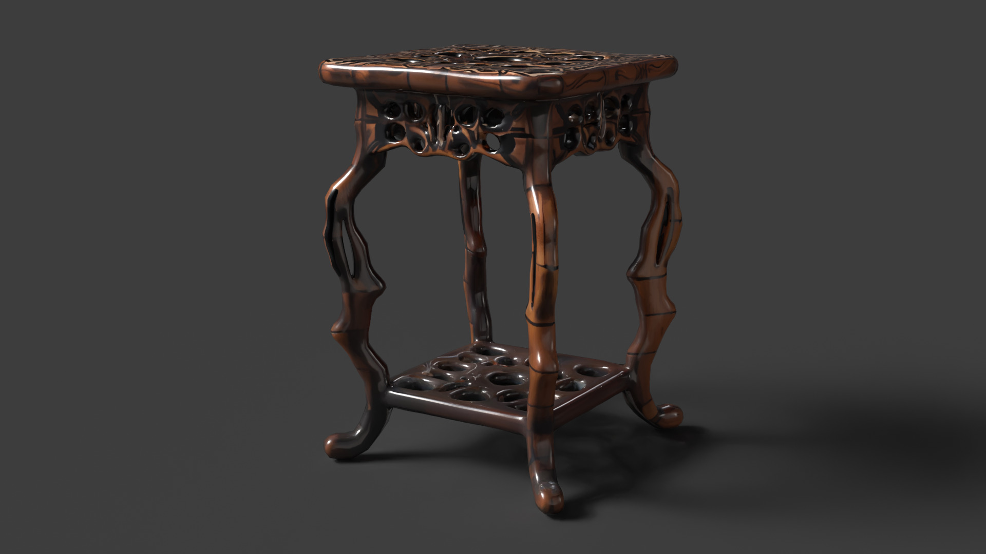 Chinese display stand   Low-poly 3D model_4