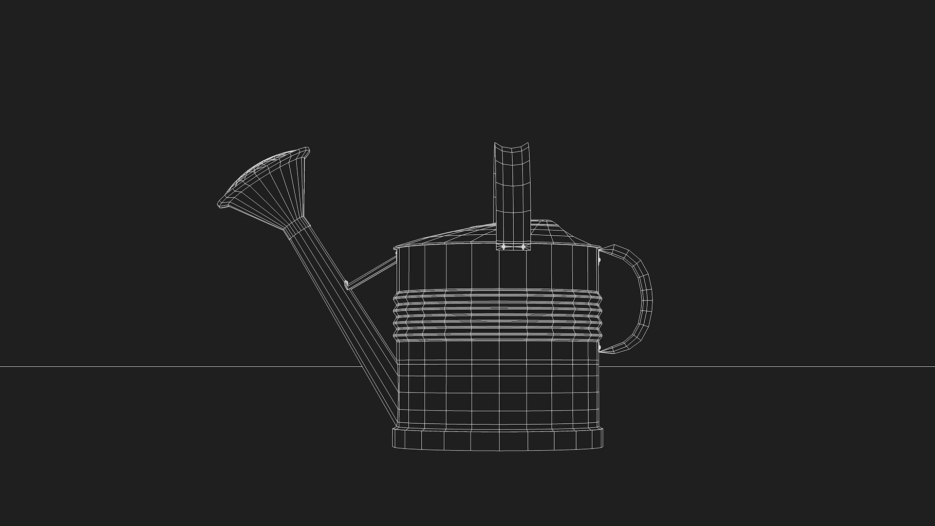 Metal watering can 3D model_4