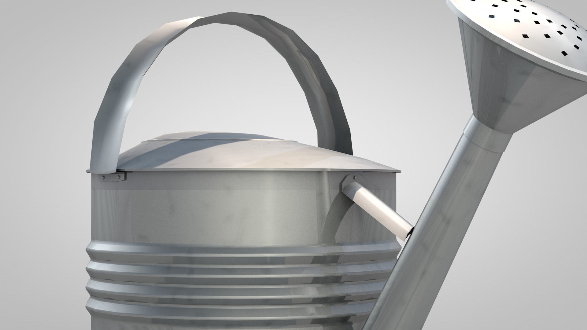Metal watering can 3D model_2