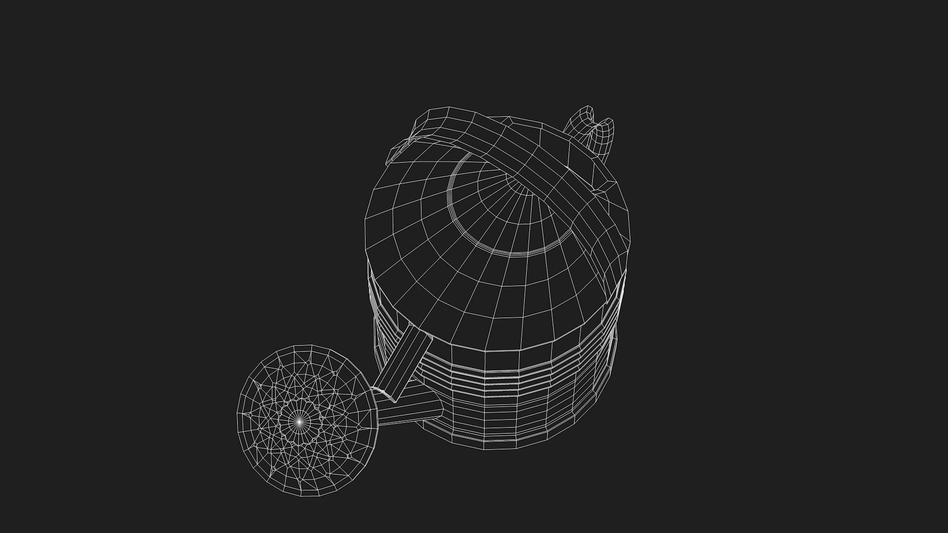 Metal watering can 3D model_10