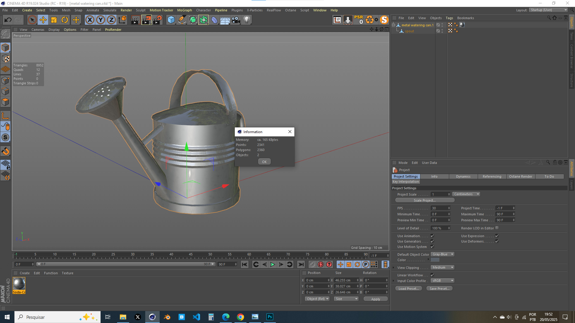 Metal watering can 3D model_12