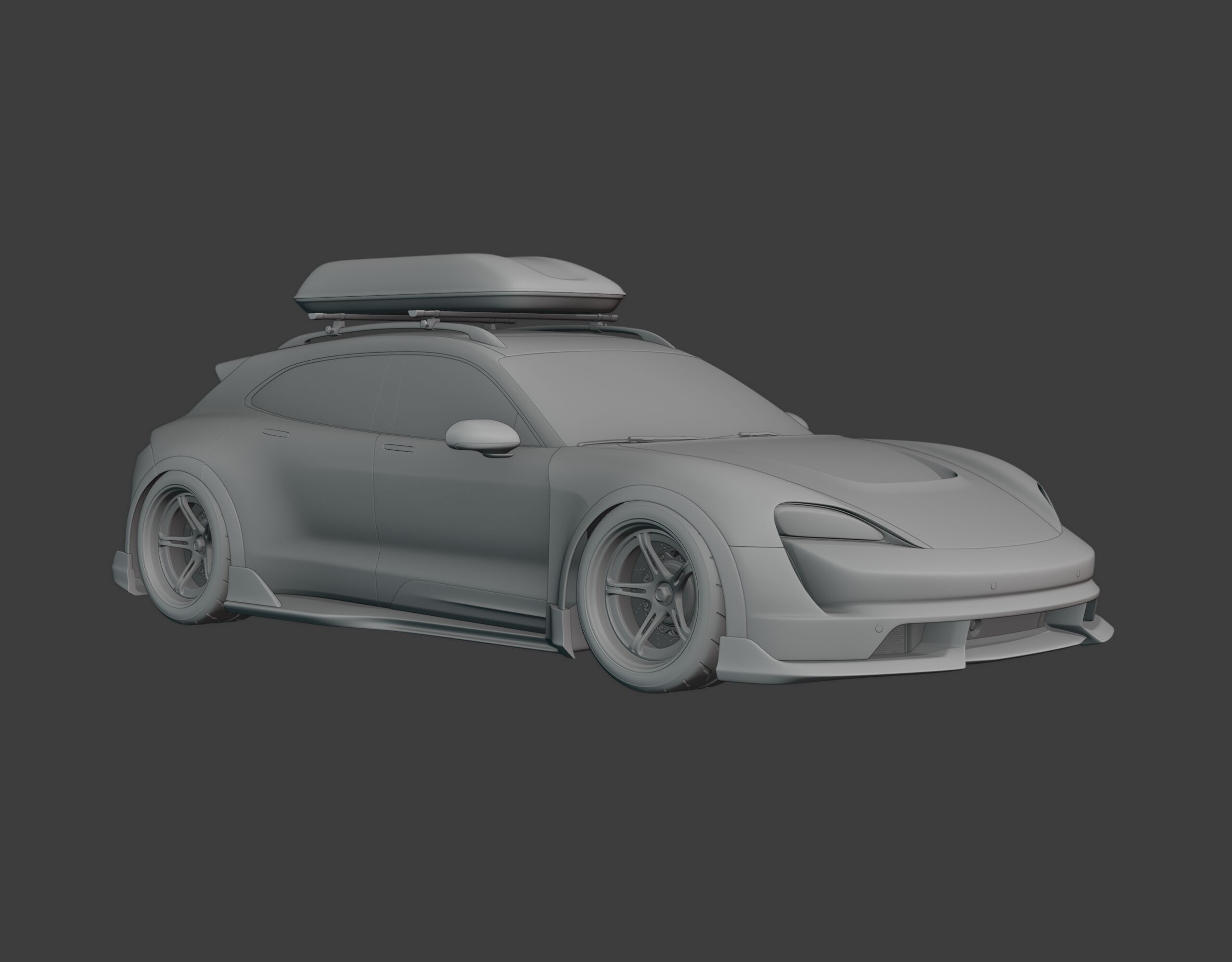 Porsche Taycan Turbo Modified 3D model_12