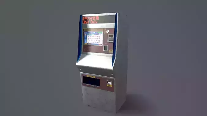 Metro ticket machine Low-poly 3D model