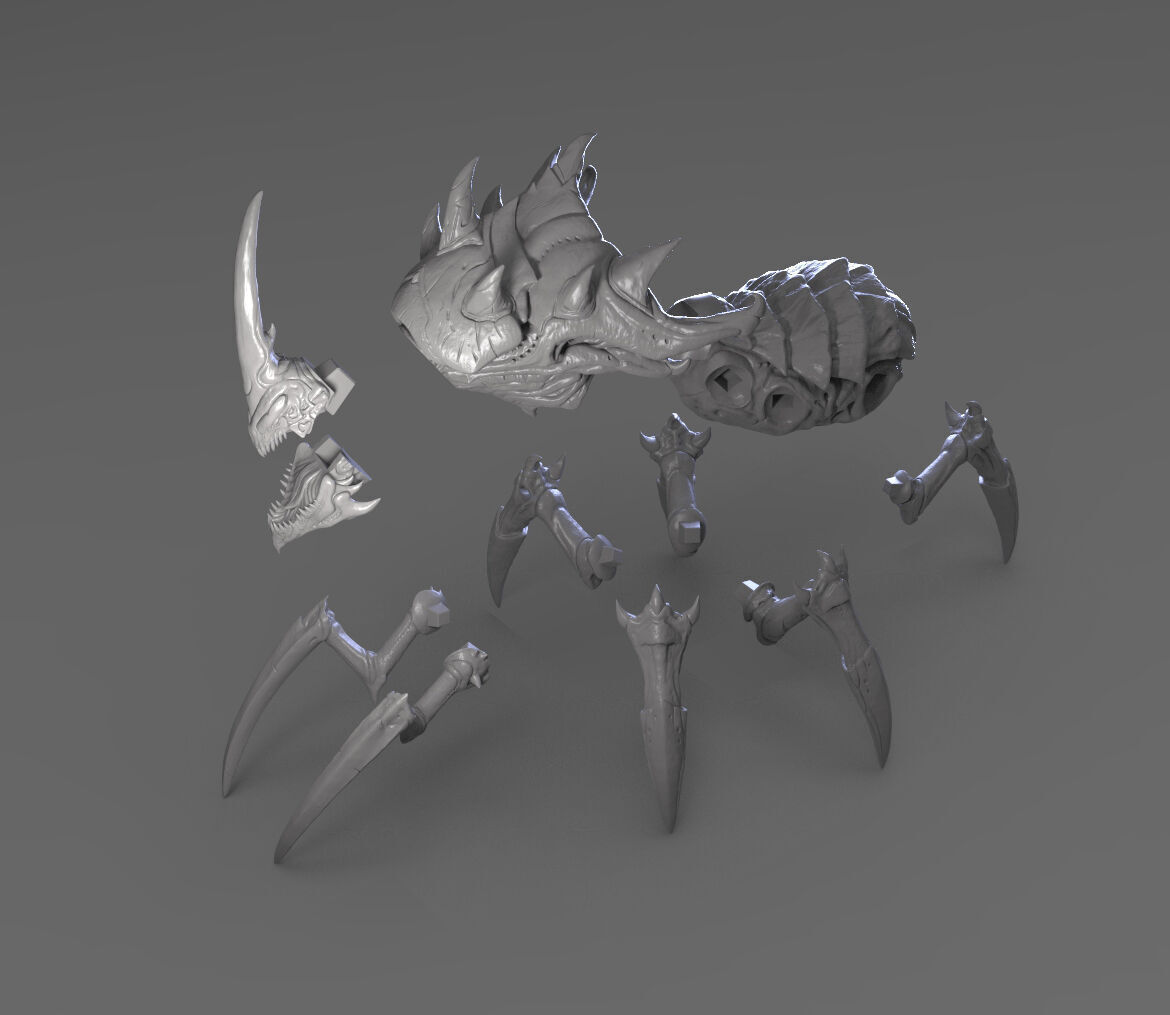 Starcraft2 Lurker 3D print model_10