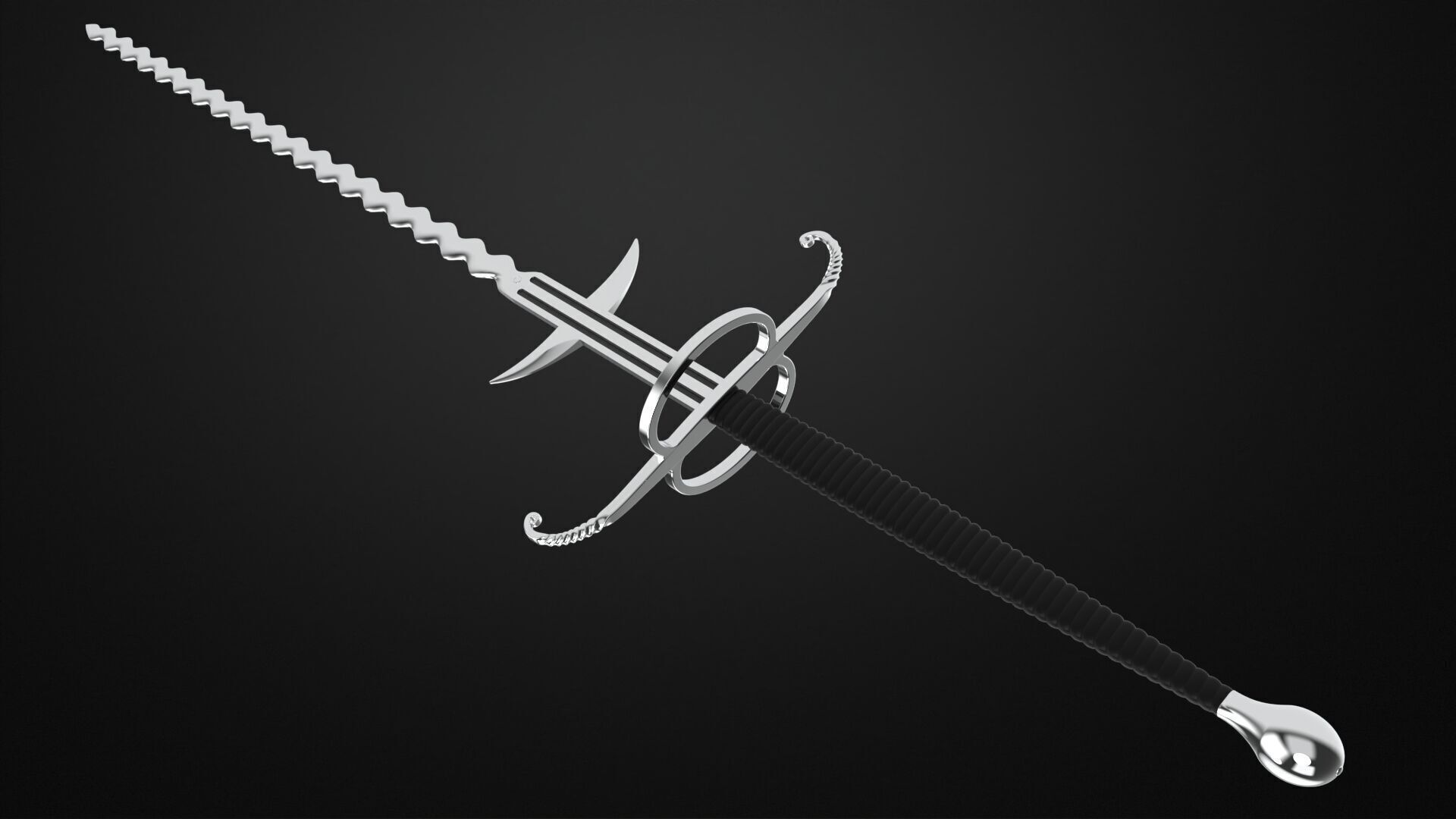 Weapons Encyclopedia 016 Flamberge 3D print model_1