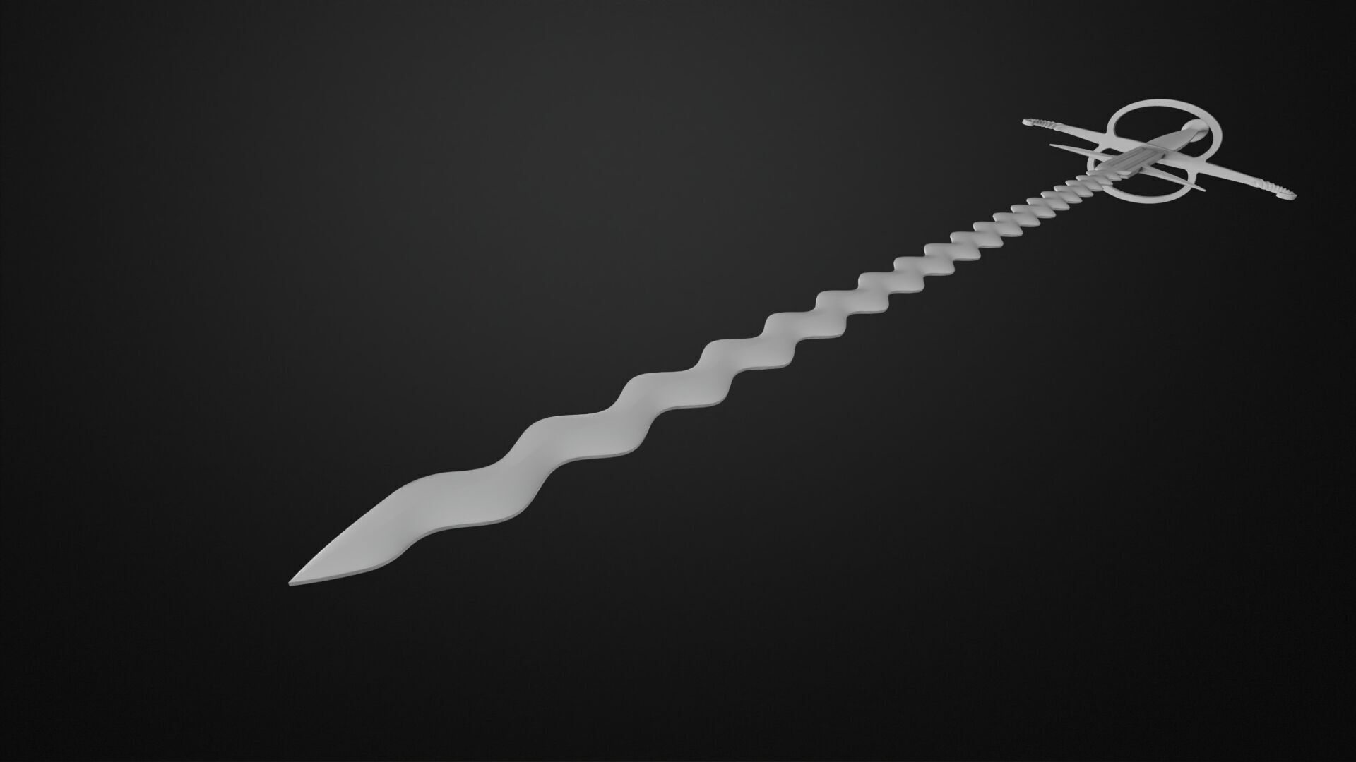 Weapons Encyclopedia 016 Flamberge 3D print model_5