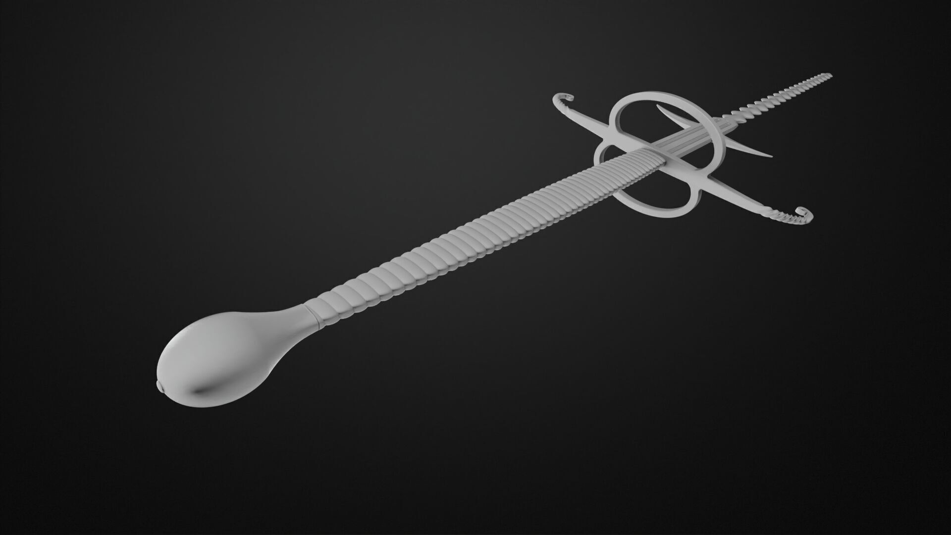 Weapons Encyclopedia 016 Flamberge 3D print model_7