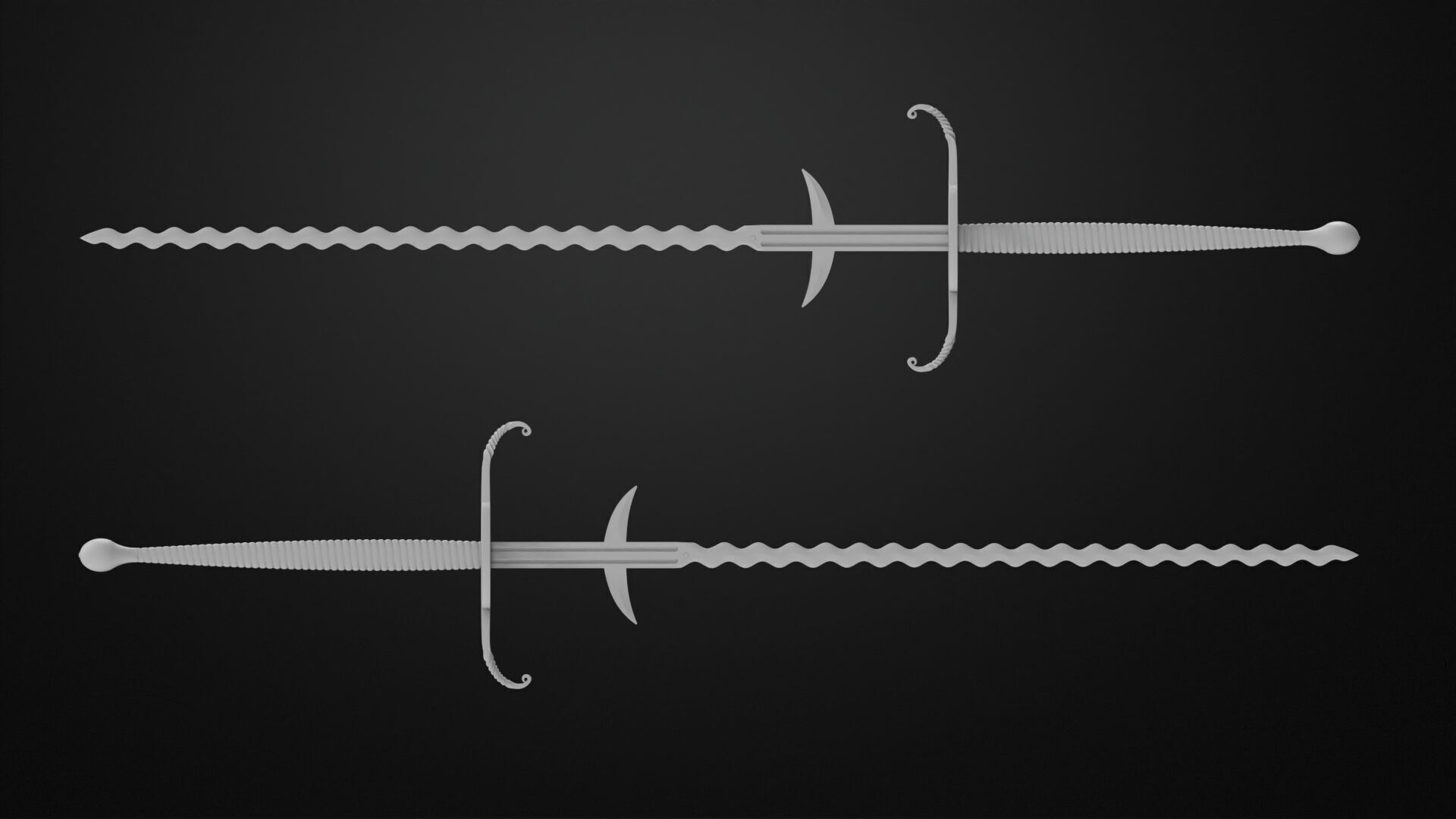 Weapons Encyclopedia 016 Flamberge 3D print model_3