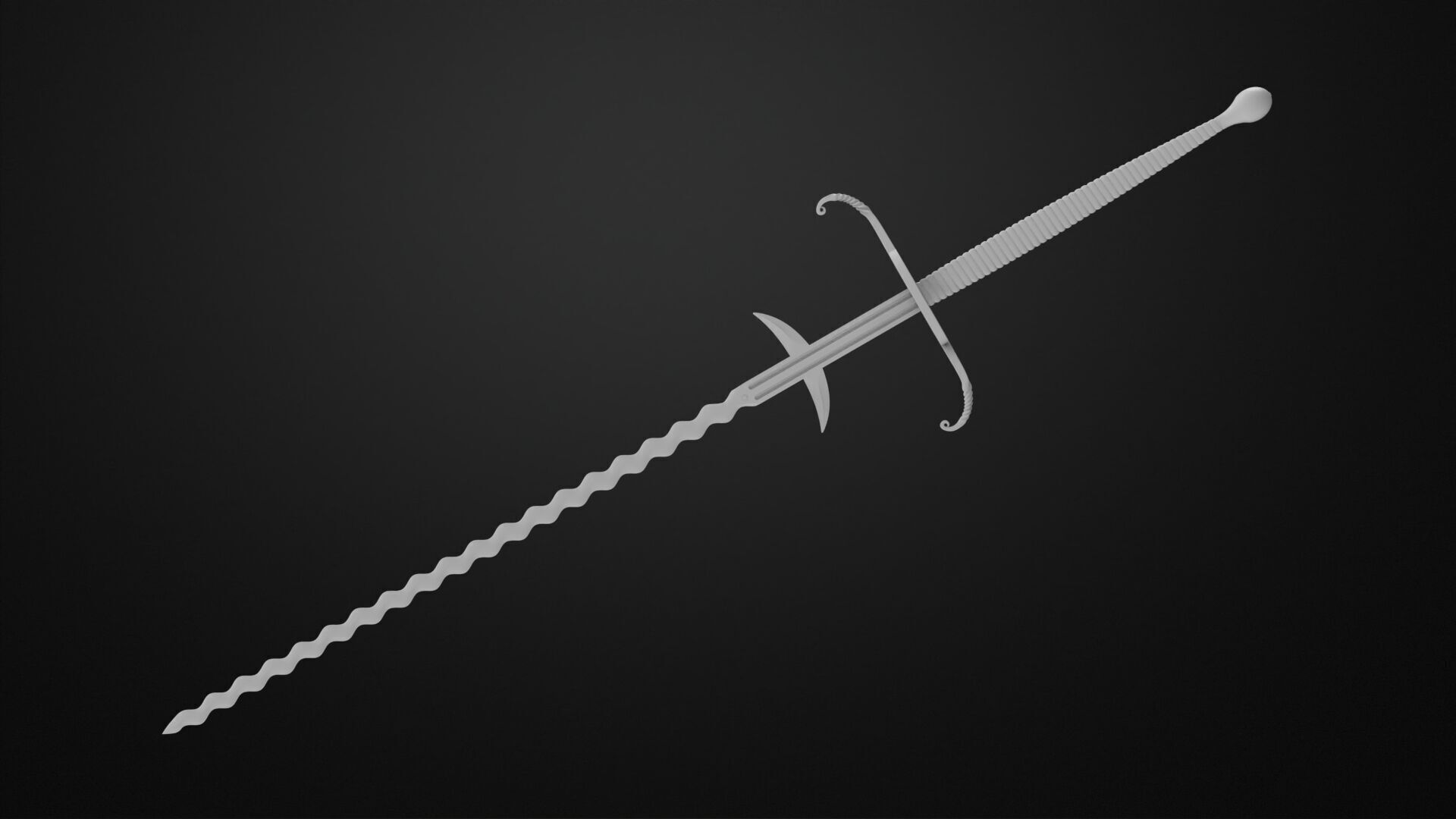 Weapons Encyclopedia 016 Flamberge 3D print model_2