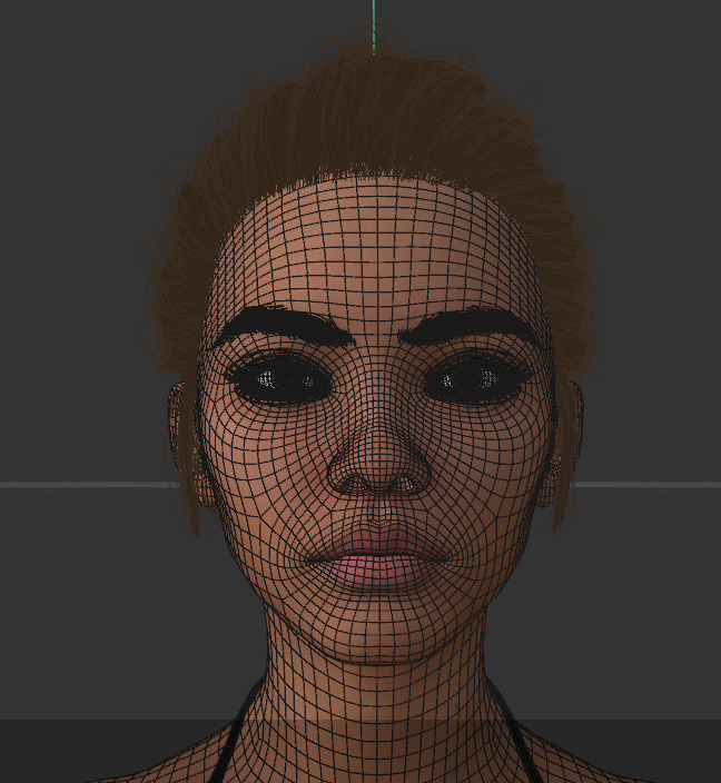 Photorealistic Young Woman 3D model_6