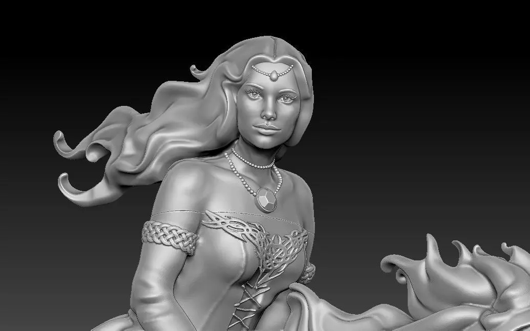 Rihannon Celtic Goddess sculpture figure 3d print model 3D print model_4