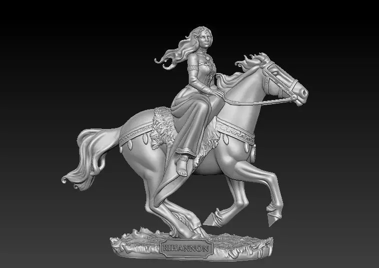 Rihannon Celtic Goddess sculpture figure 3d print model 3D print model_5