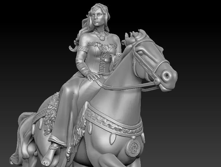 Rihannon Celtic Goddess sculpture figure 3d print model 3D print model_6