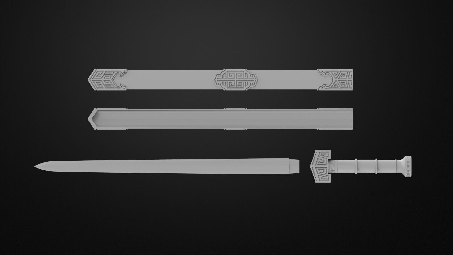 Weapons Encyclopedia 040 Jian 3D print model_10