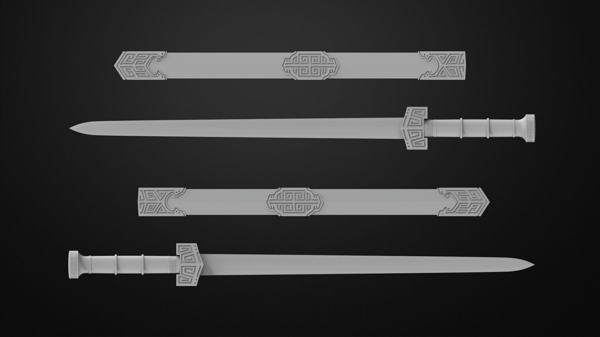 Weapons Encyclopedia 040 Jian 3D print model_3