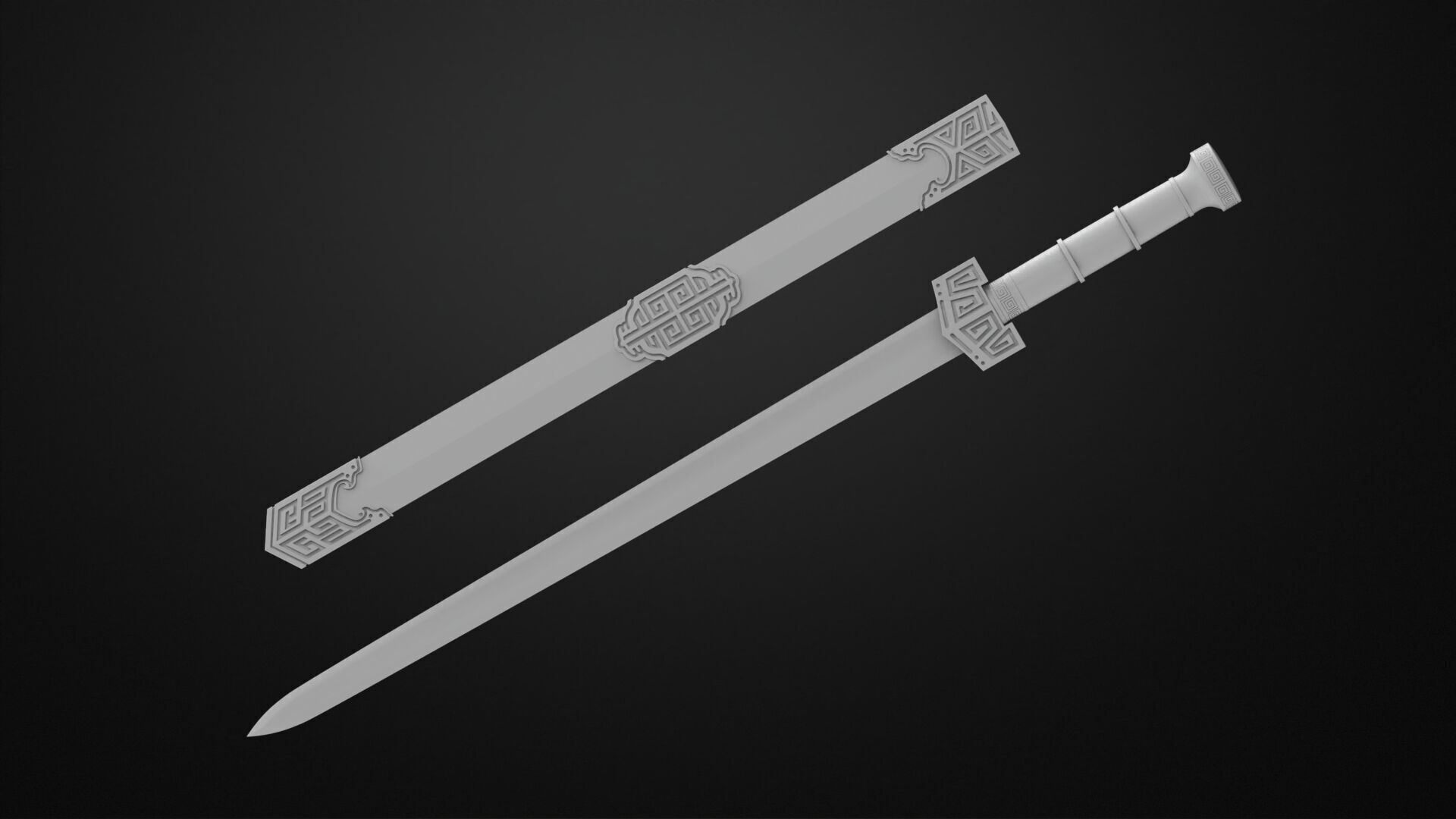Weapons Encyclopedia 040 Jian 3D print model_2