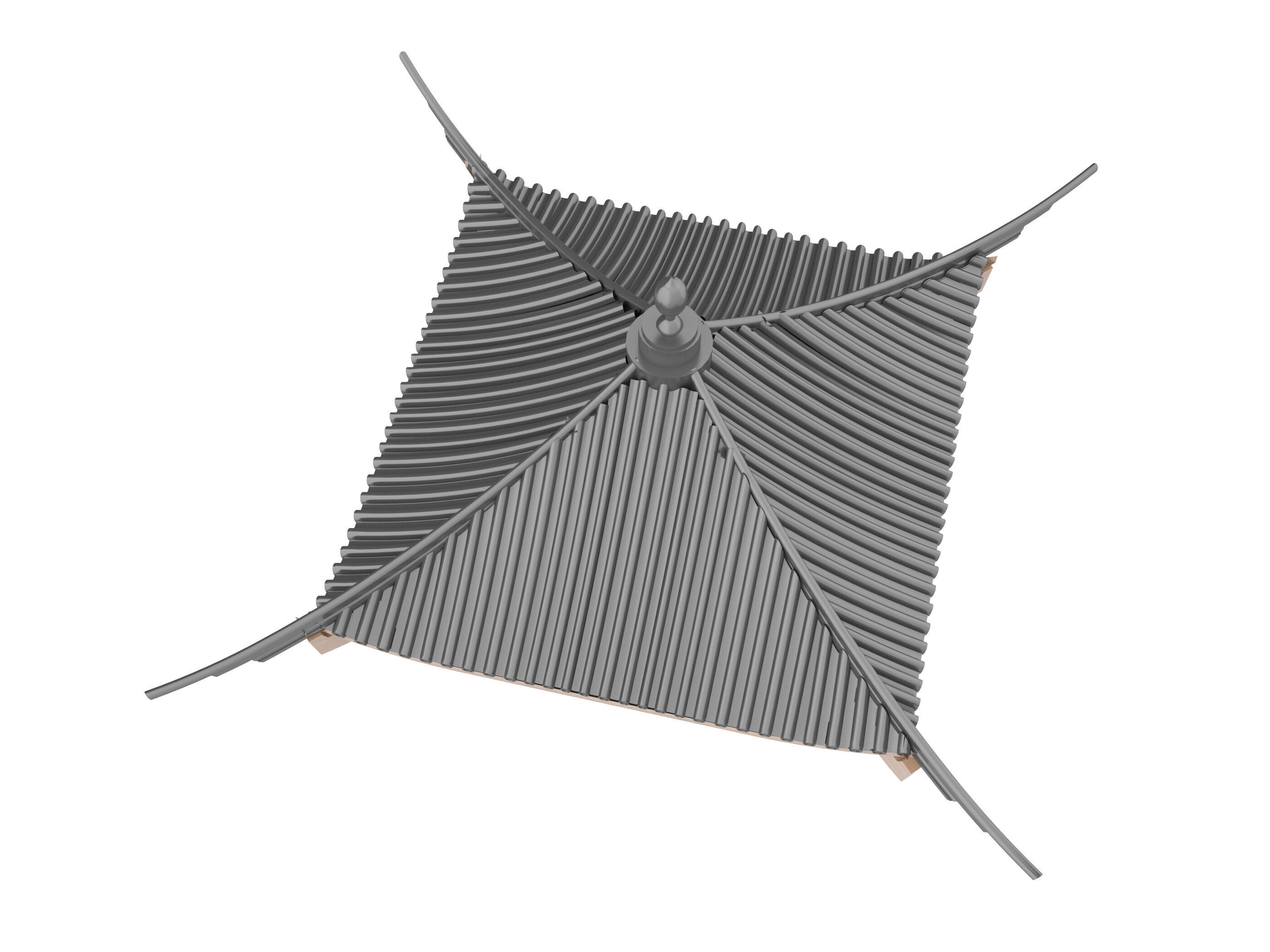 Chinese eaves Low-poly 3D model_5