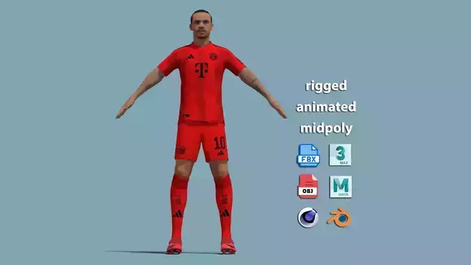 T-Pose Rigged Leroy Sane Bayern Munich 24-25 3D model