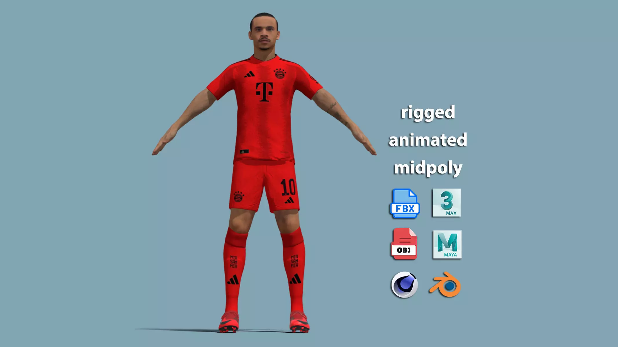 T-Pose Rigged Leroy Sane Bayern Munich 24-25 3D model_0
