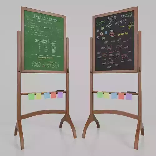 Dual-Sided Wooden Writing Board -Customizable Tall Writing Board Low-poly 3D model