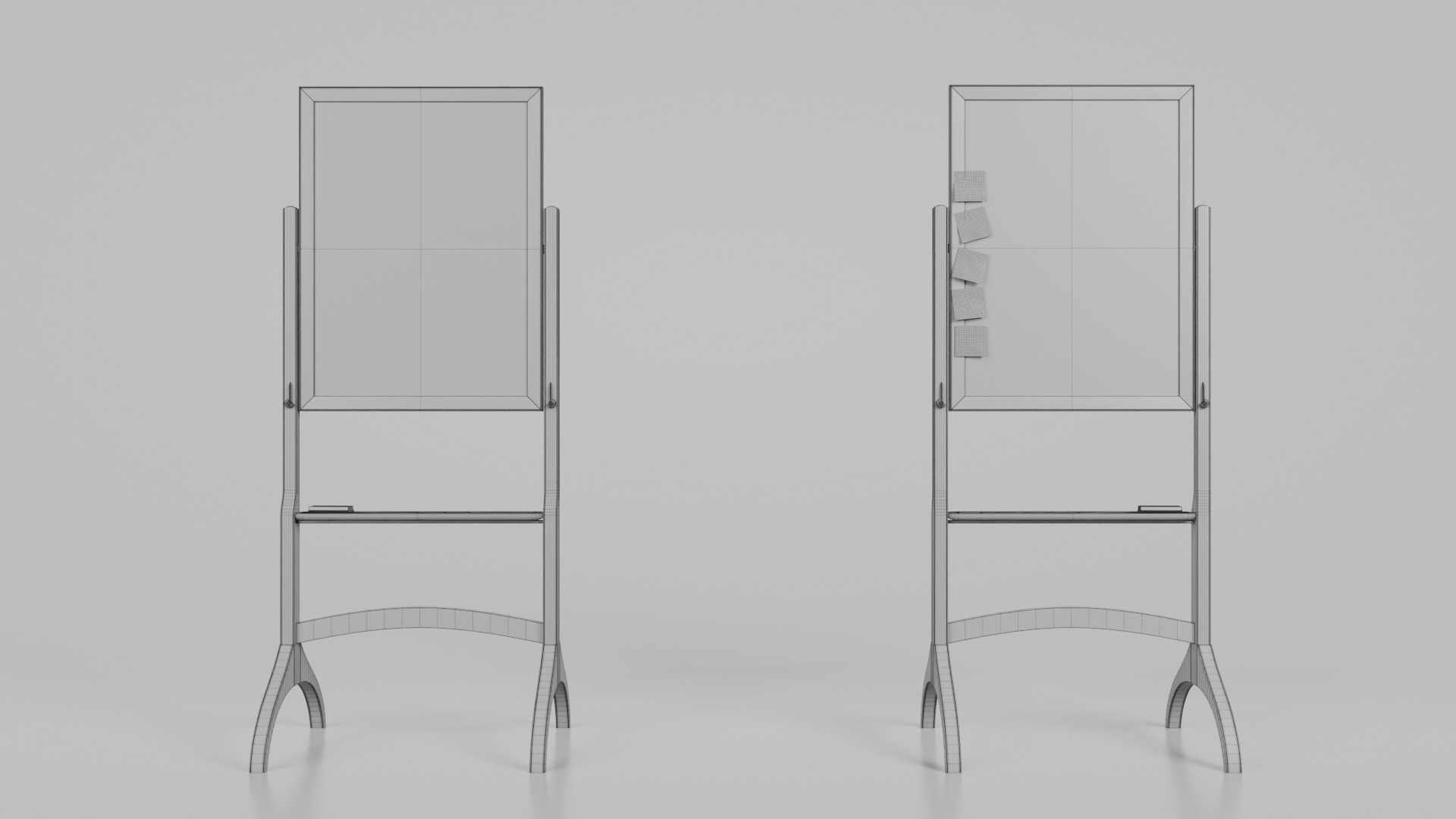 Dual-Sided Wooden Writing Board -Customizable Tall Writing Board Low-poly 3D model_12