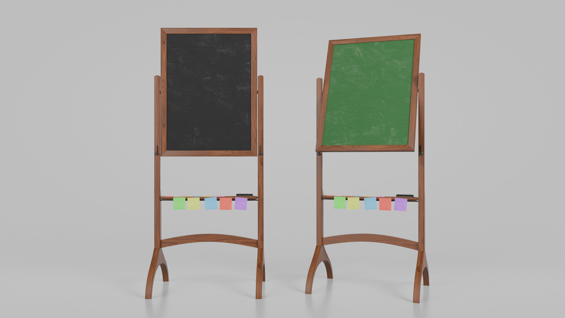 Dual-Sided Wooden Writing Board -Customizable Tall Writing Board Low-poly 3D model_9