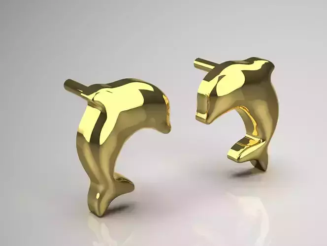 Minimalist gold earrings dolphin model ge0045