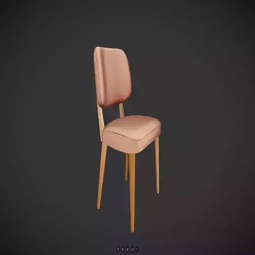 modern upholstered chair with wooden legs 3D model