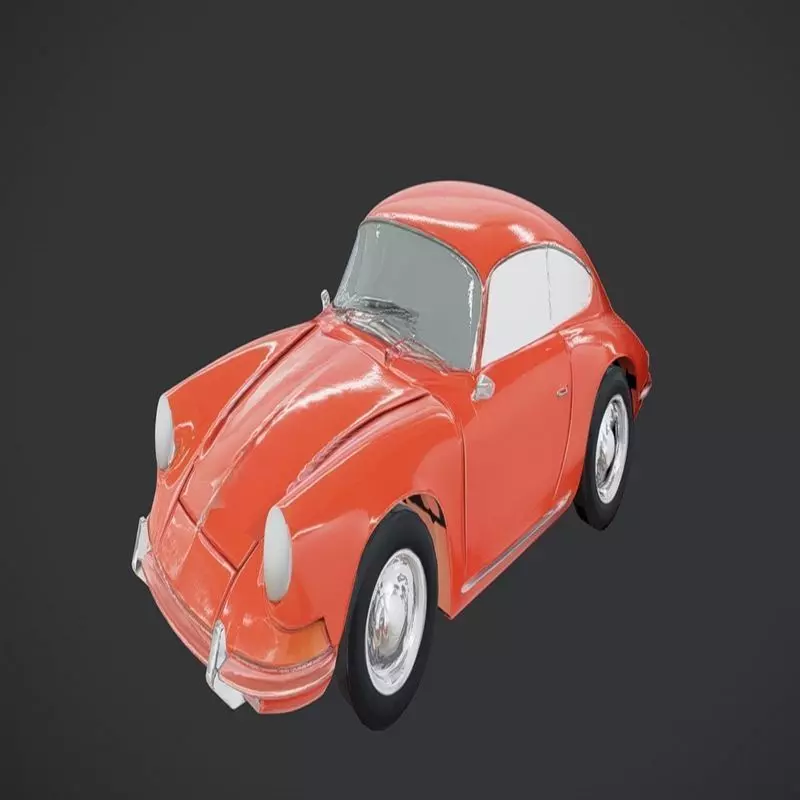 classic red sports car 3D model