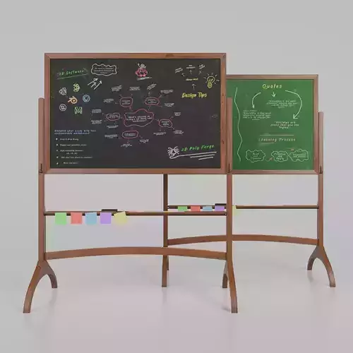 Dual-Sided Wooden Writing Board - Customizable Writing Board Low-poly 3D model