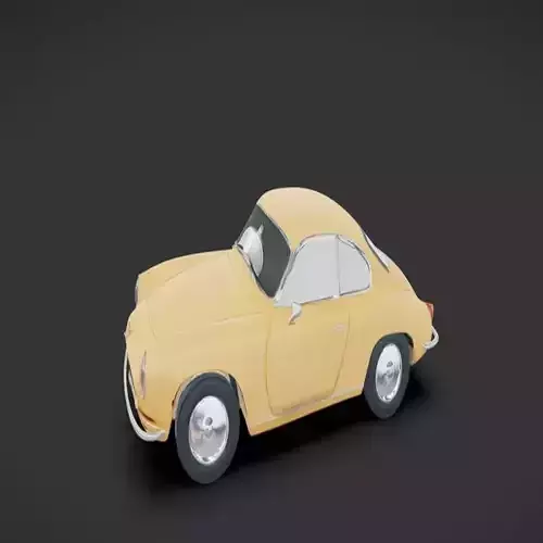 classic orange two-door coupe car 3D model
