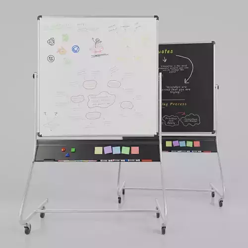 Dual-Sided Metal Writing Board-Square Customizable Writing Board Low-poly 3D model